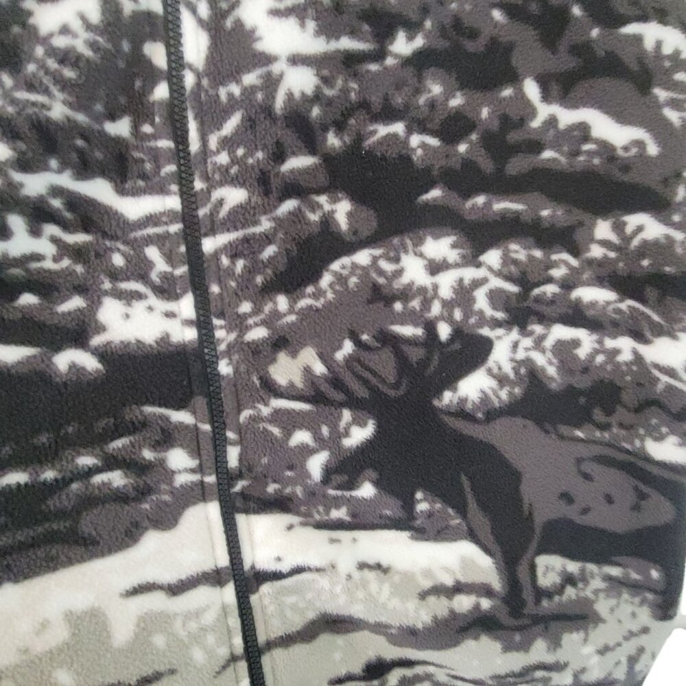 Hooded Full-Zip Fleece Jacket With Elk & Forest Scene Mens XL Victory Outfitters - Picture 4 of 14
